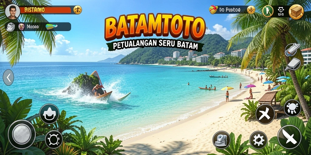 Tampilan gameplay BATAMTOTO menampilkan petualangan mendebarkan di pulau Batam.
