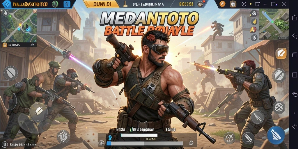 Tampilan menegangkan dari gameplay MEDANTOTO di medan Battle Royale.