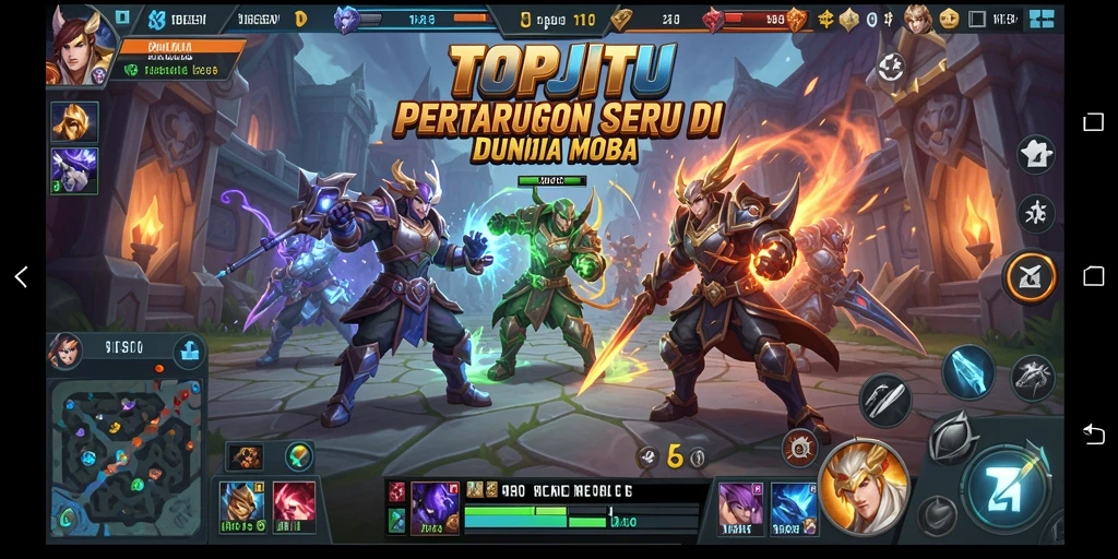 Gameplay seru di arena MOBA TOPJITU.